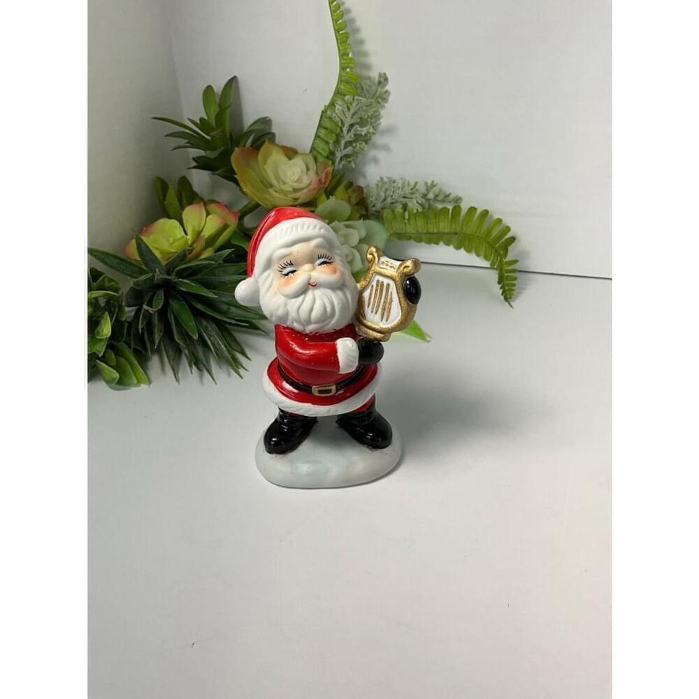 Porcelain Santa with Harp